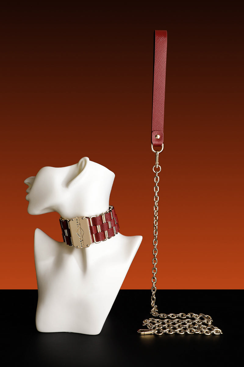 KEENBOUND: LEATHER COLLAR WITH LEASH