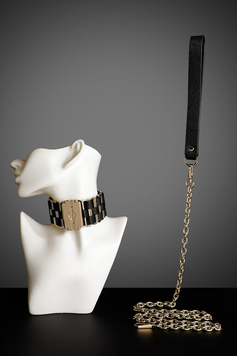 KEENBOUND: LEATHER COLLAR WITH LEASH