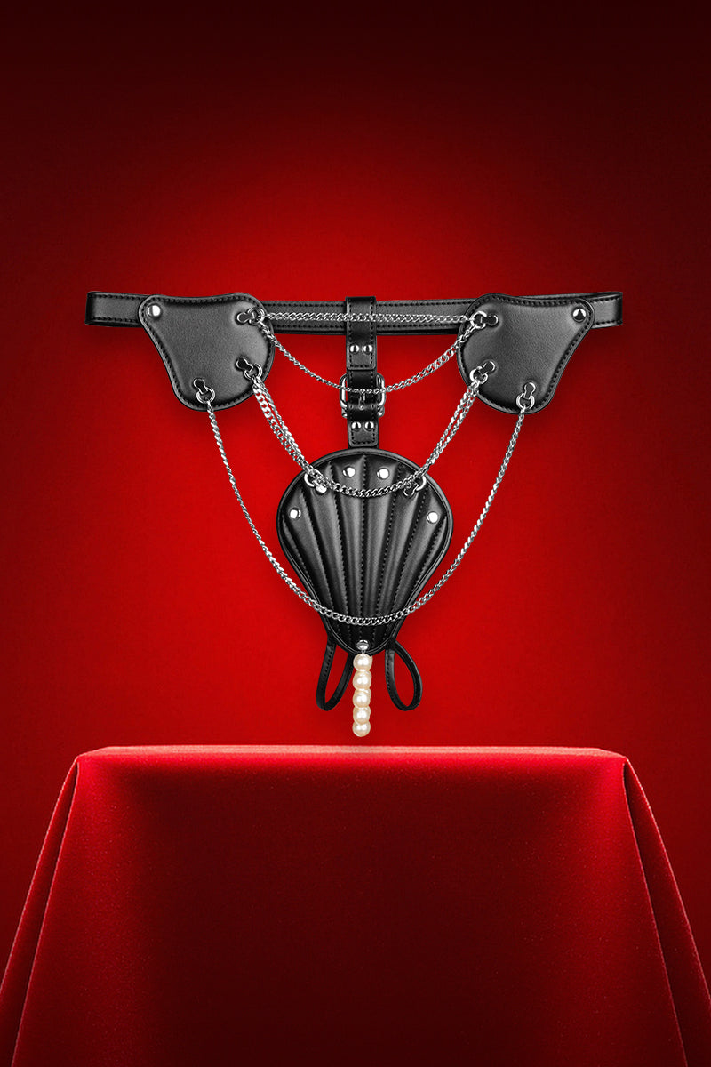 THE SOVEREIGN COLLECTION: LEATHER & CHAIN BODY HARNESS