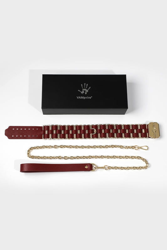 KEENBOUND: LEATHER COLLAR WITH LEASH