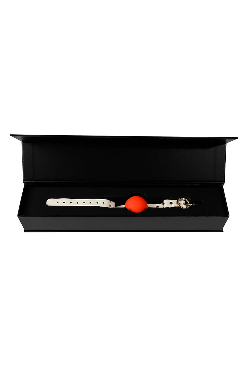 ETHEREAL RADIANCE: PEARL BALL GAG WITH LEATHER