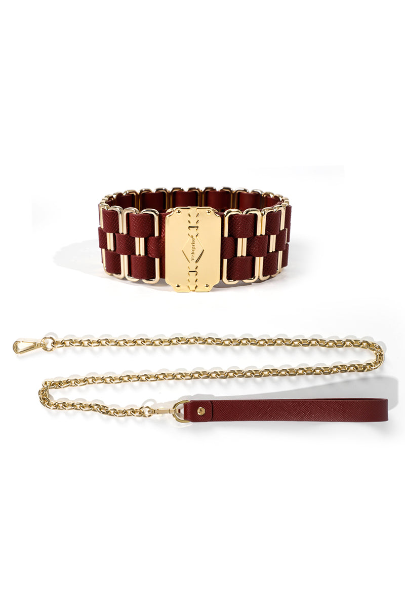 KEENBOUND: LEATHER COLLAR WITH LEASH