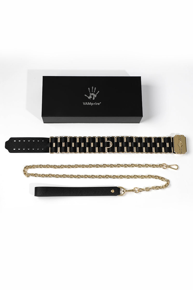 KEENBOUND: LEATHER COLLAR WITH LEASH