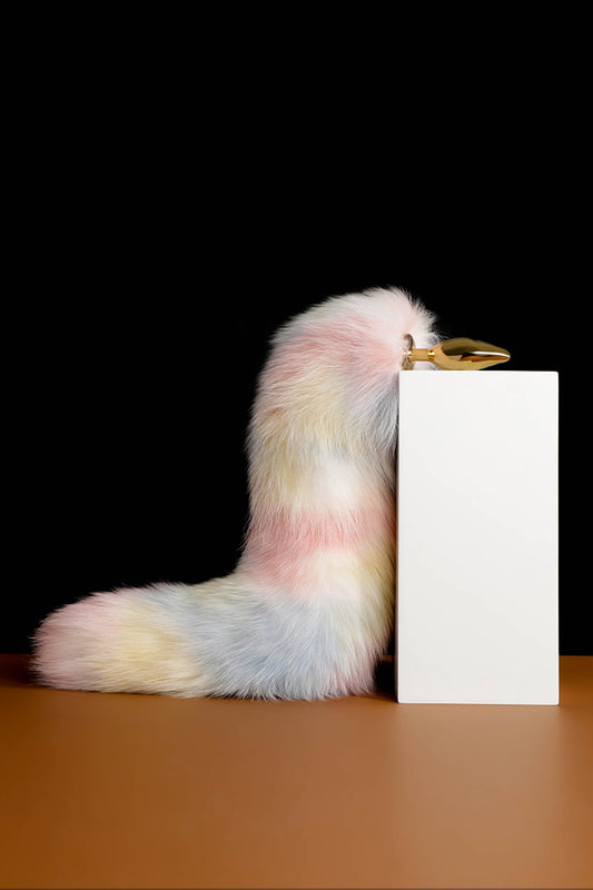 LUXURY ZINC ALLOY WITH FAUX FOX FUR ANAL PLUG