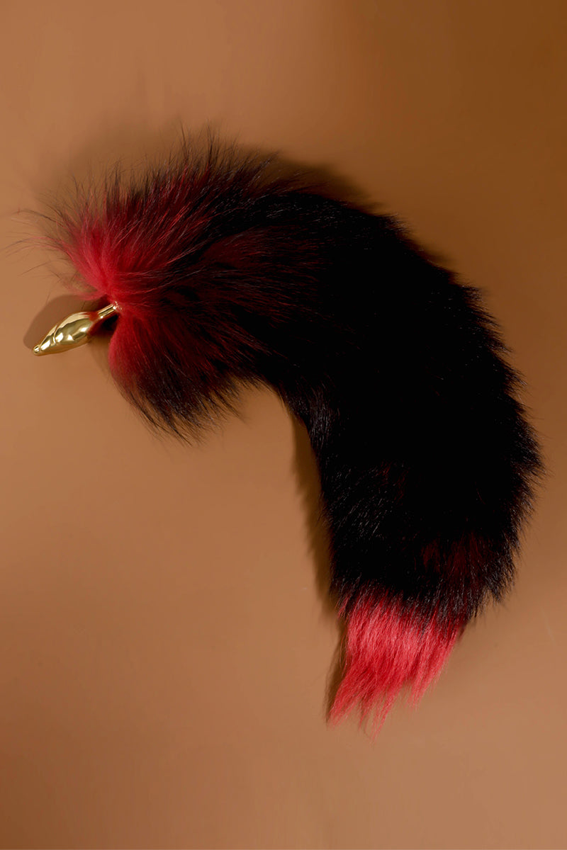 LUXURY ZINC ALLOY WITH FAUX FOX FUR ANAL PLUG