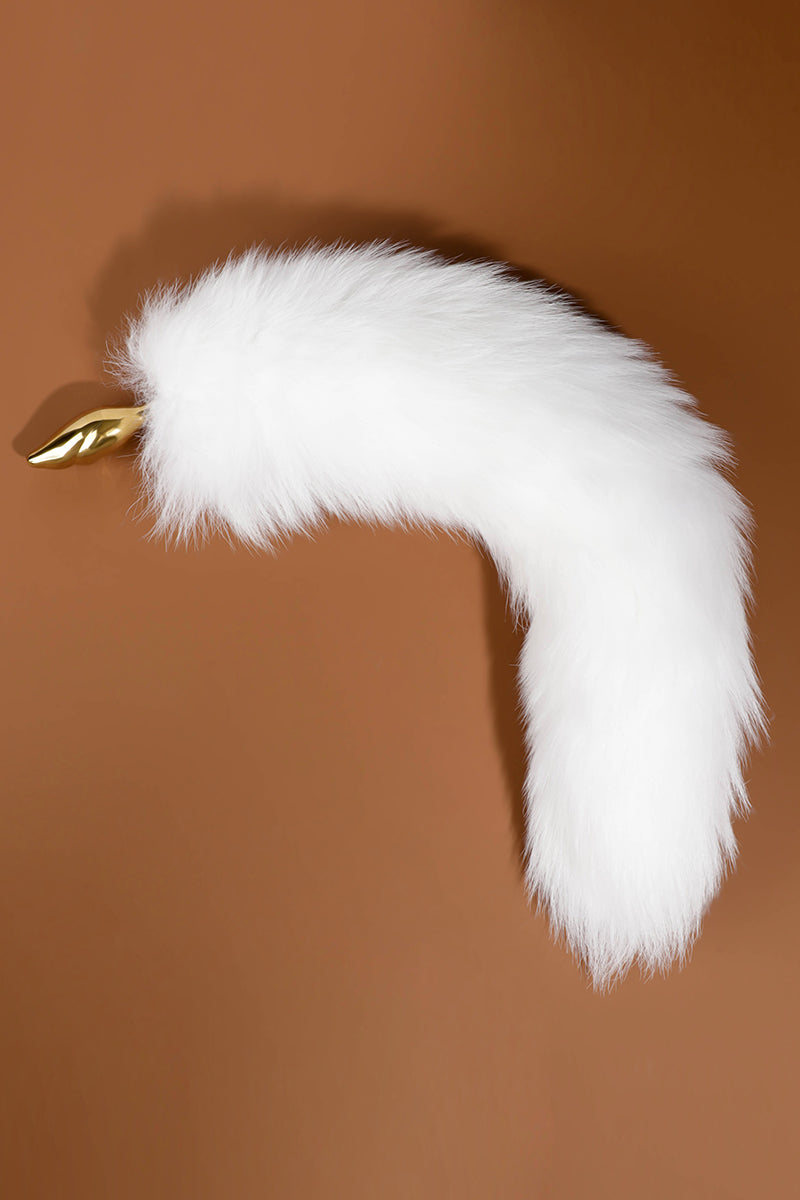 LUXURY ZINC ALLOY WITH FAUX FOX FUR ANAL PLUG