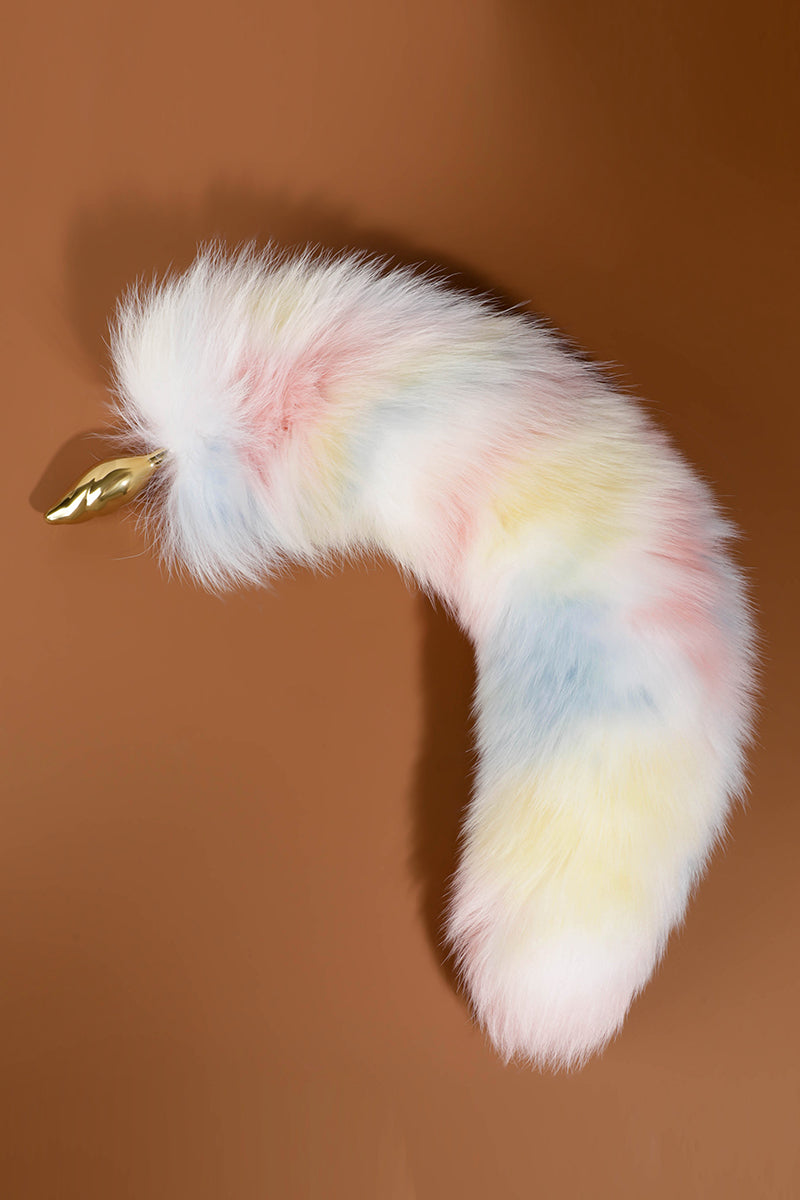 LUXURY ZINC ALLOY WITH FAUX FOX FUR ANAL PLUG
