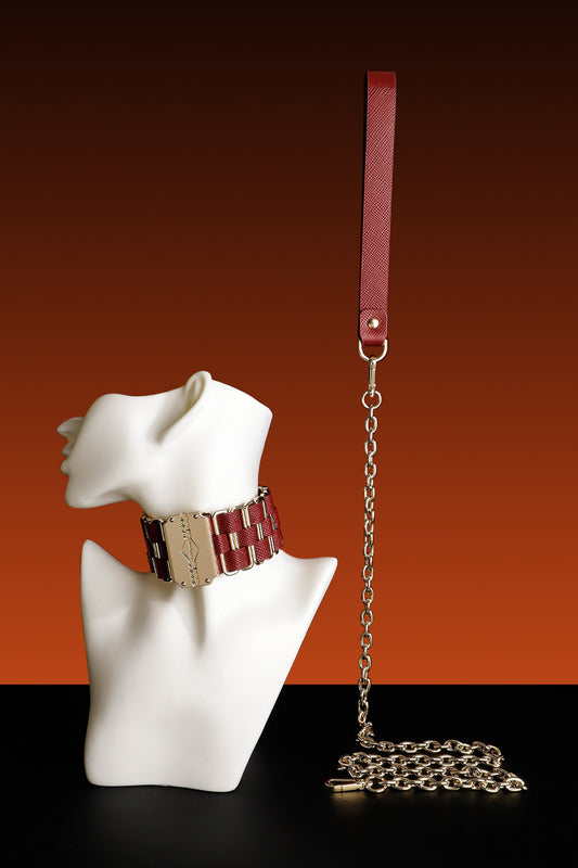 KEENBOUND: LEATHER COLLAR WITH LEASH