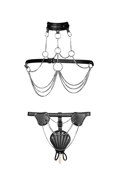 THE SOVEREIGN COLLECTION: LEATHER & CHAIN BODY HARNESS