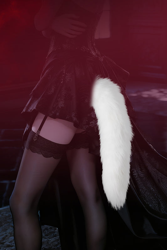 LUXURY ZINC ALLOY WITH FAUX FOX FUR ANAL PLUG