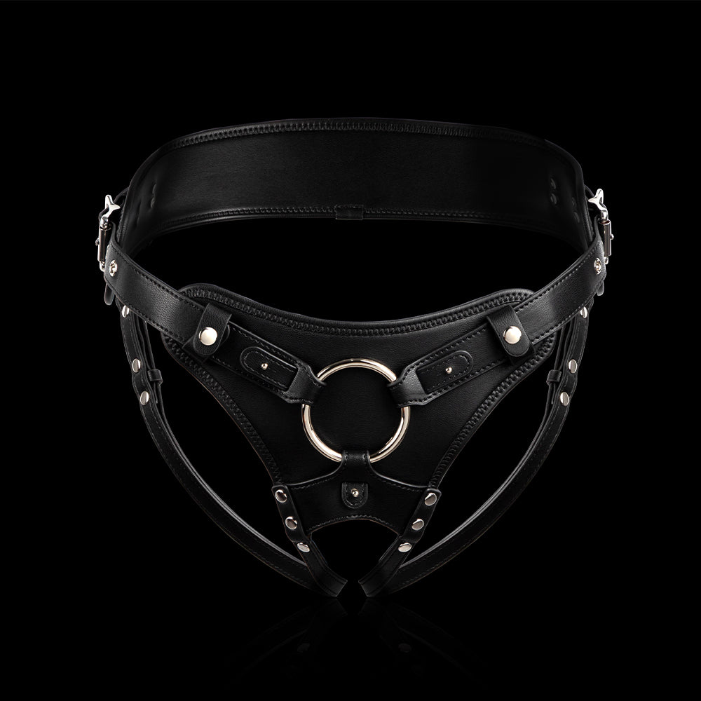 Sovereign Obsidian Strap-On Harness — obsidian strap-on harness — premium faux nappa leather